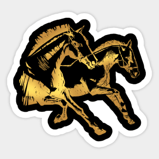 Two Horses Gold Sticker